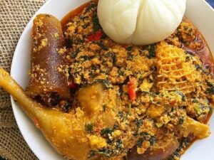 Semo Egusi Soup and Chicken