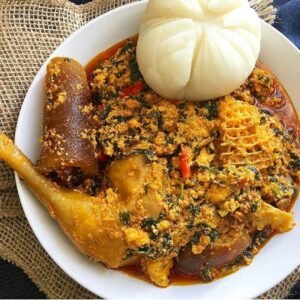 Semo Egusi Soup and Chicken